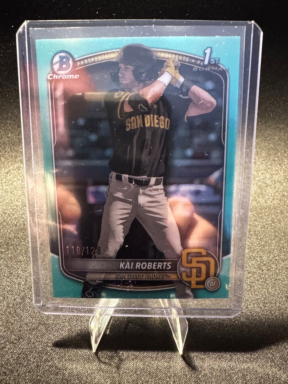 2025 Bowman Chrome Baseball Kai Roberts 1st Aqua Refractor 118/125 #BCP-182
