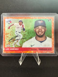2025 Topps Chrome Platinum #327 Leo Jiménez Toile White / Orange Refractor /25