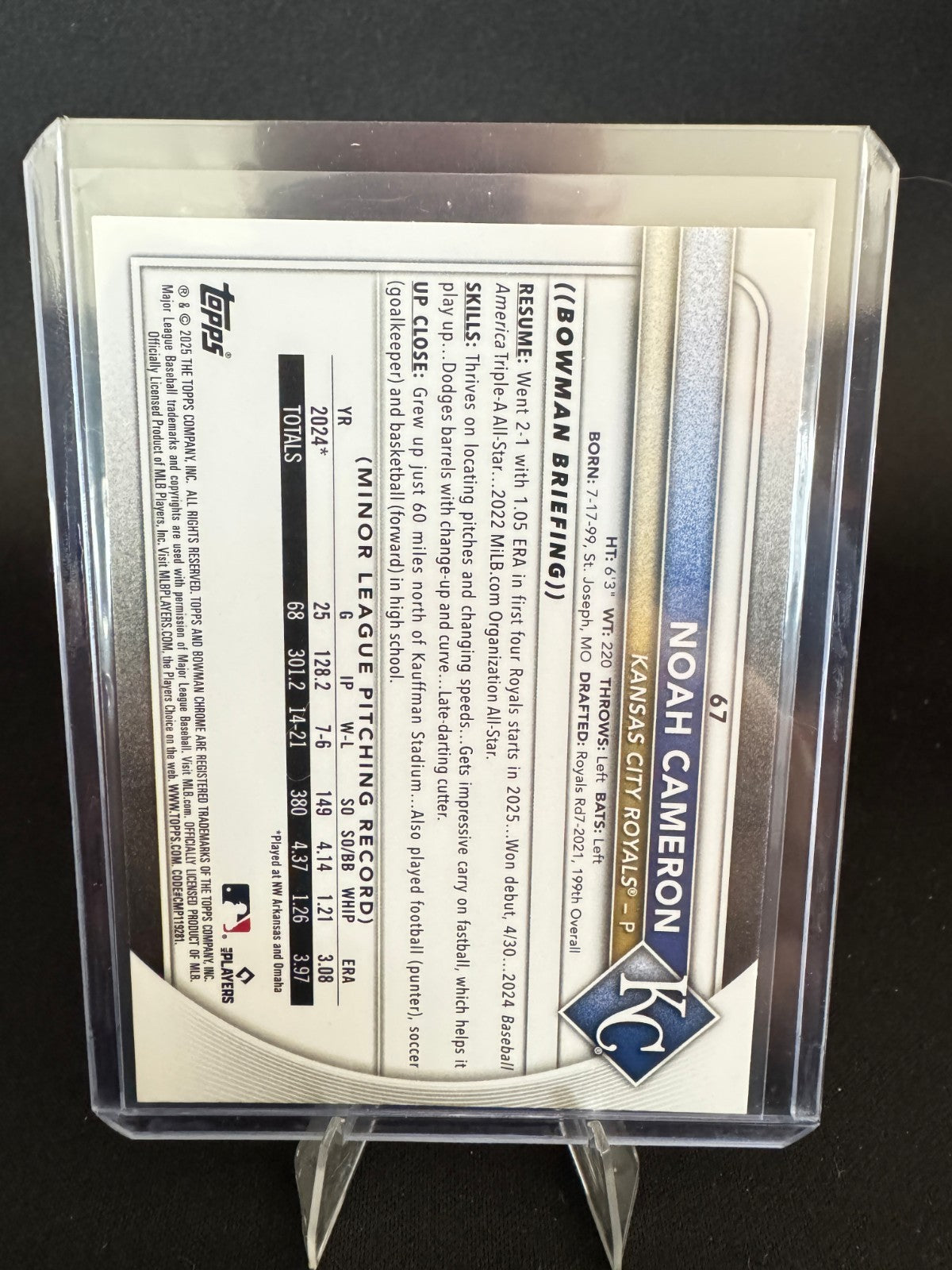 2025 Bowman Chrome SP Rookie Red RC Variation Noah Cameron #67