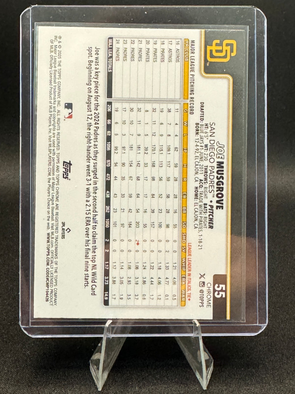 2025 Topps Chrome Logofractor Edition - Joe Musgrove #55 Aqua /199