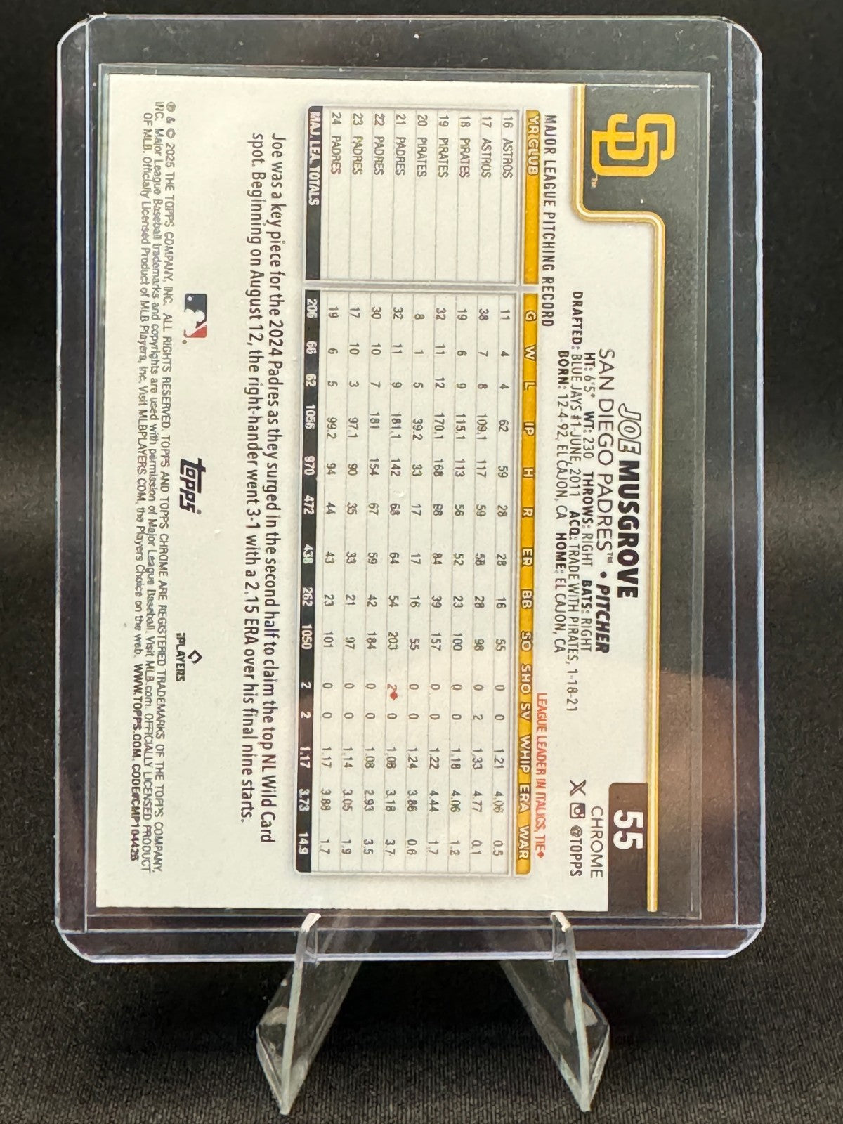 2025 Topps Chrome Logofractor Edition - Joe Musgrove #55 Aqua /199