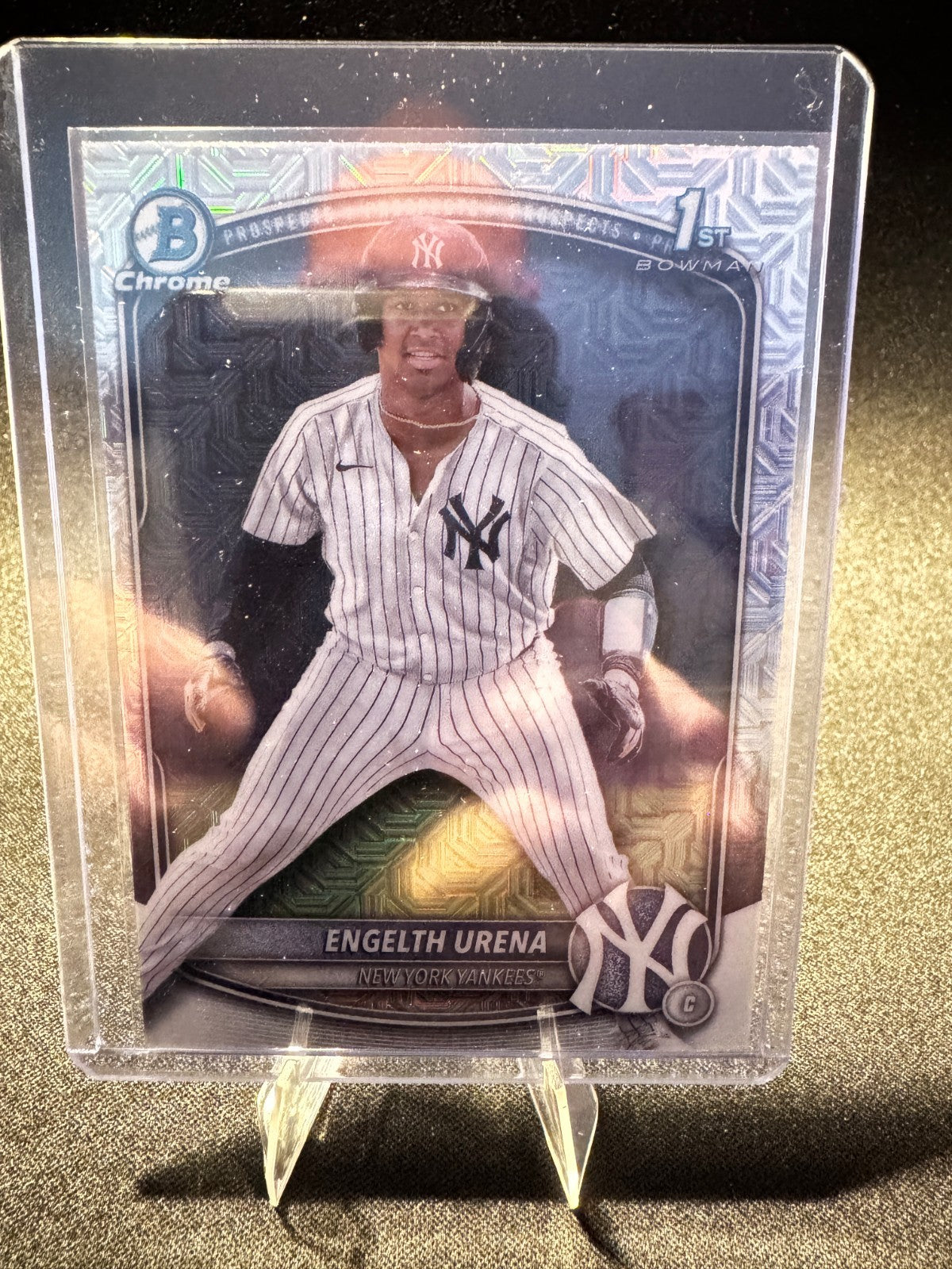 2025 Bowman Chrome Prospects Mojo Refractor Engelth Urena #BCP-16 Yankees