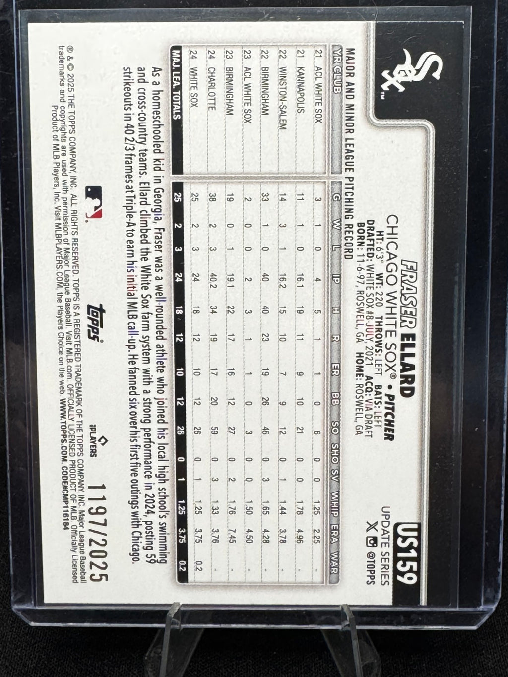 2025 Topps Update Series - Fraser Ellard #US159 Gold /2025 (RC)