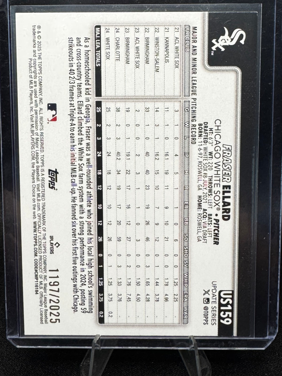 2025 Topps Update Series - Fraser Ellard #US159 Gold /2025 (RC)