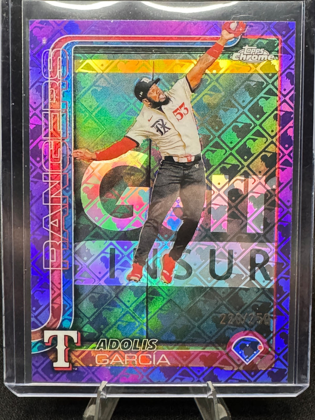 2025 Chrome Logofractor Edition Purple Refractor /250 Adolis Garcia Rangers