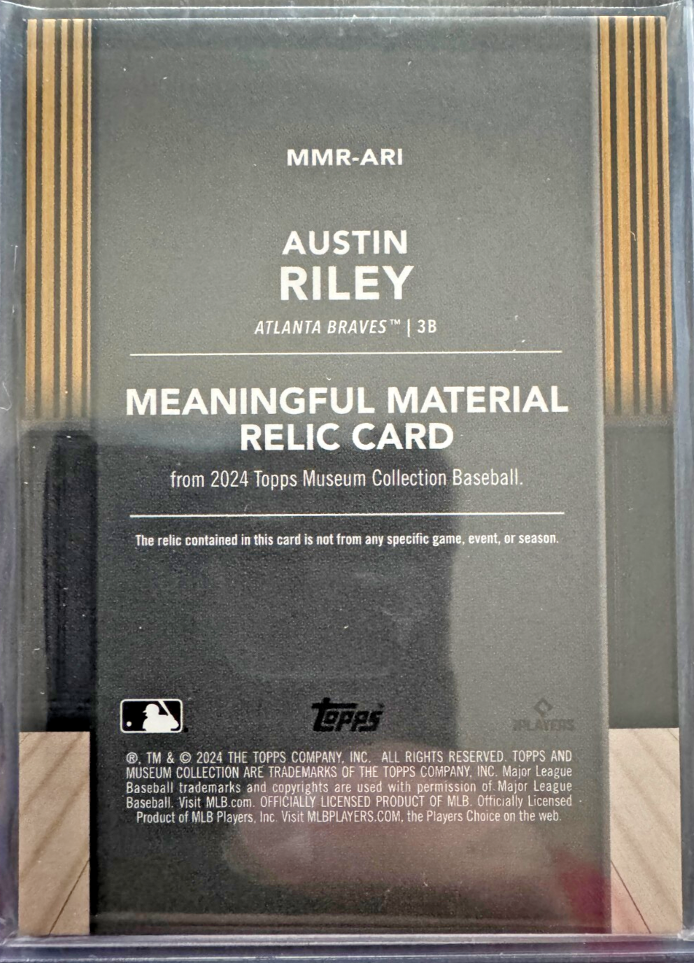 2024 Topps Museum Collection Meaningful Material 22/25 Austin Riley #MMR-ARI