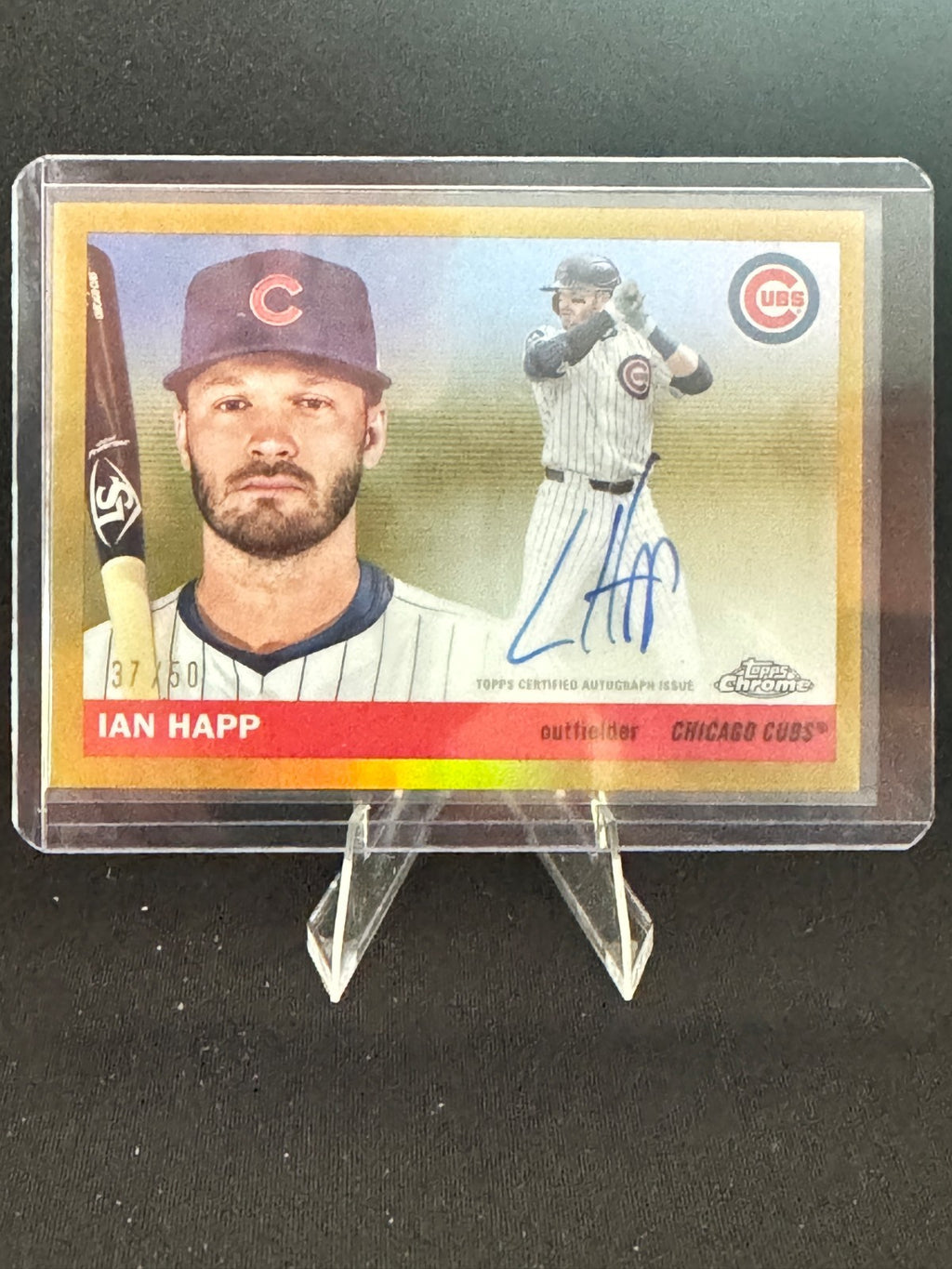 2025 Topps Chrome Platinum Ian Happ True GOLD ON CARD Auto /50 CPA-IH