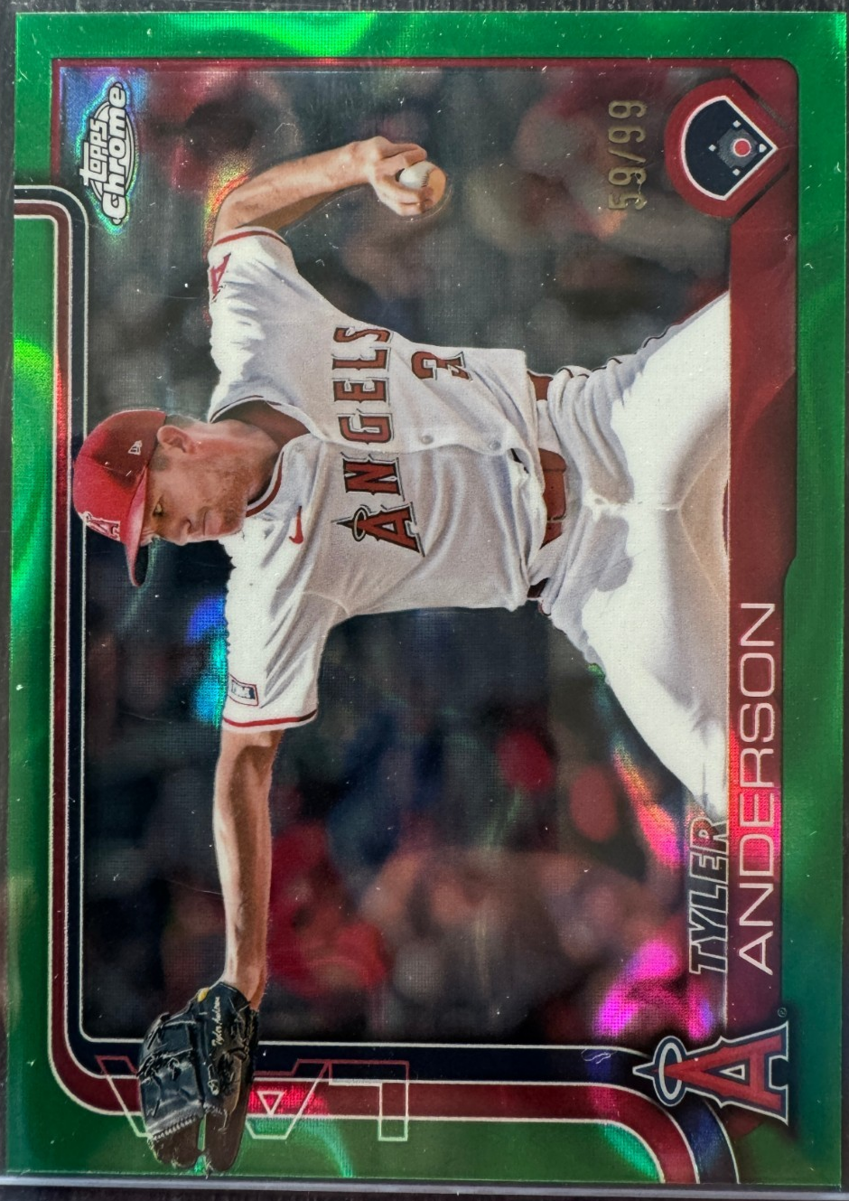 TYLER ANDERSON 2025 TOPPS CHROME GREEN LAVA ANGELS /99