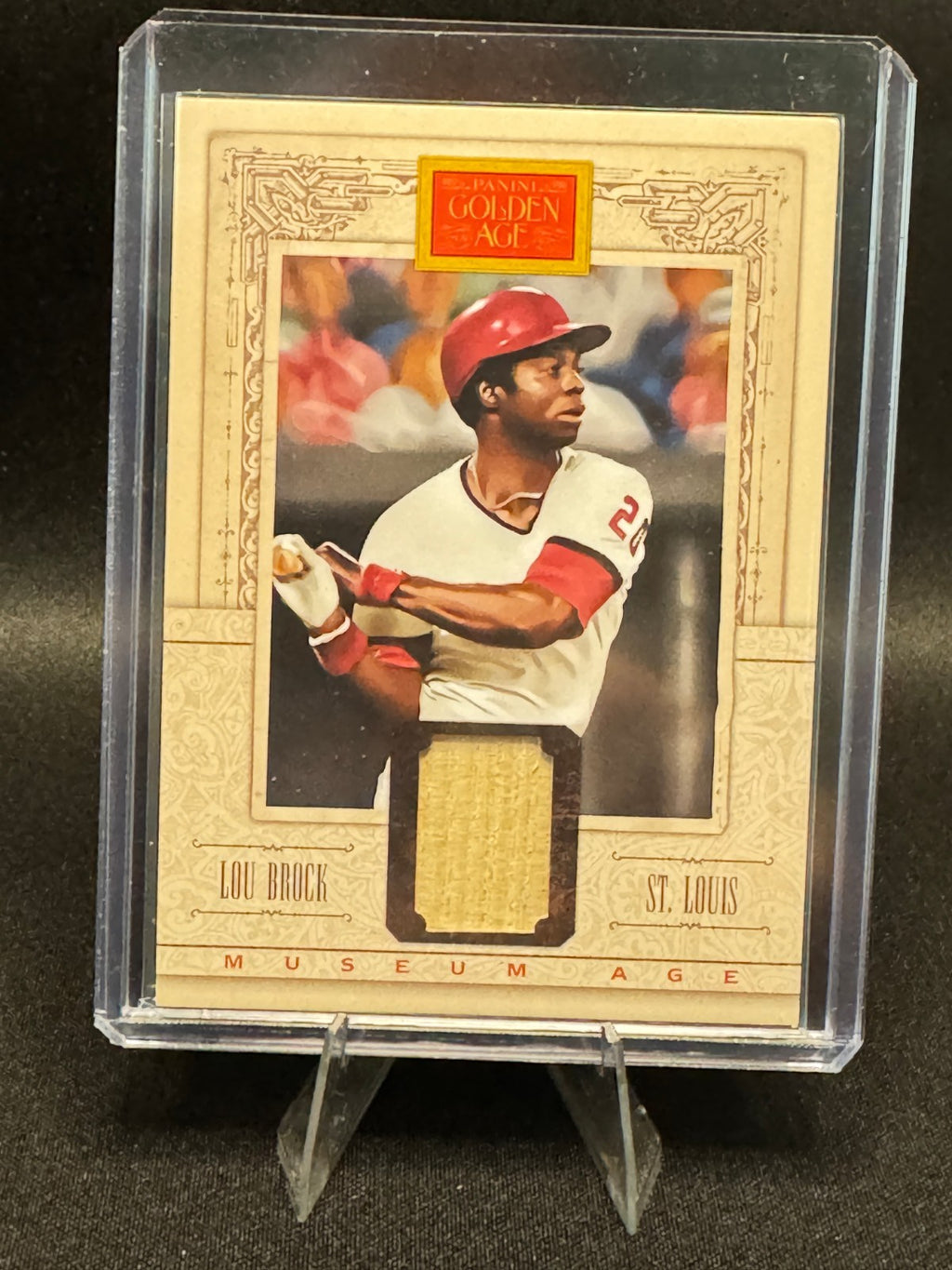Lou Brock #20 Authentic Panini 2013 Golden Age Museum Memorabilia Relic Card