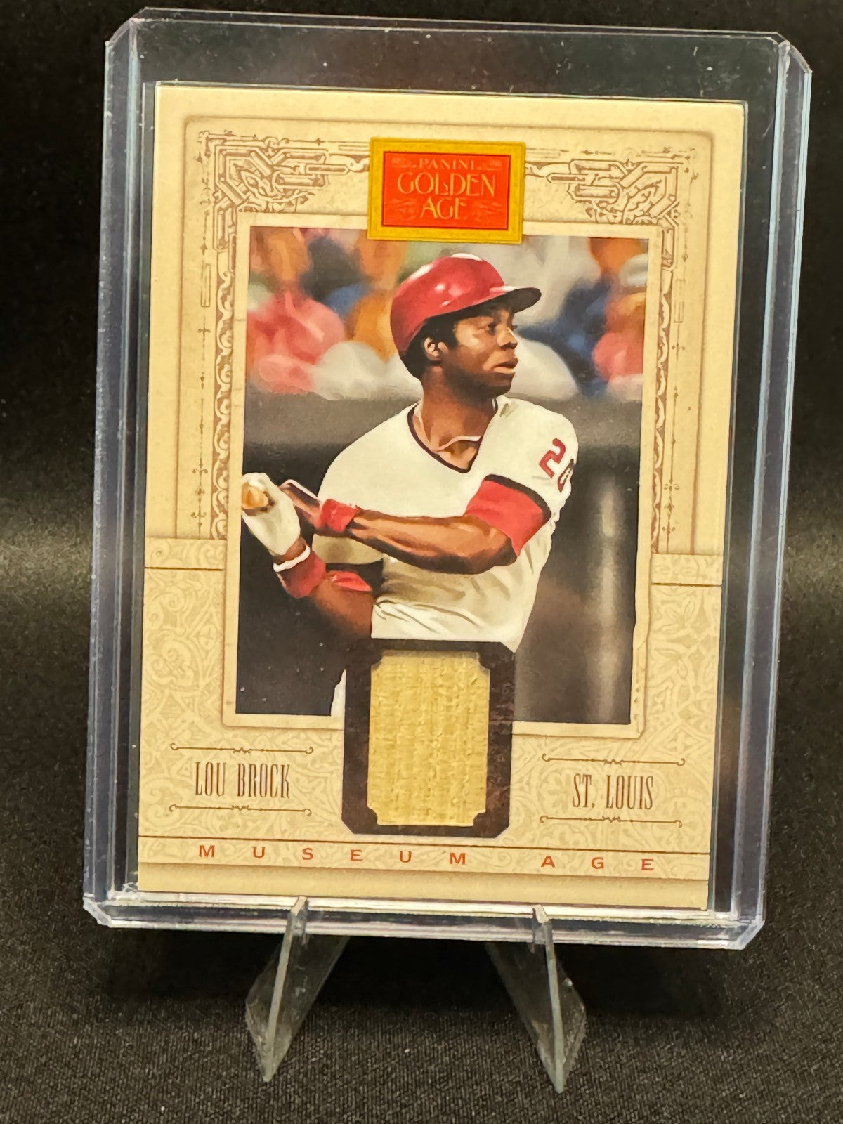 Lou Brock #20 Authentic Panini 2013 Golden Age Museum Memorabilia Relic Card