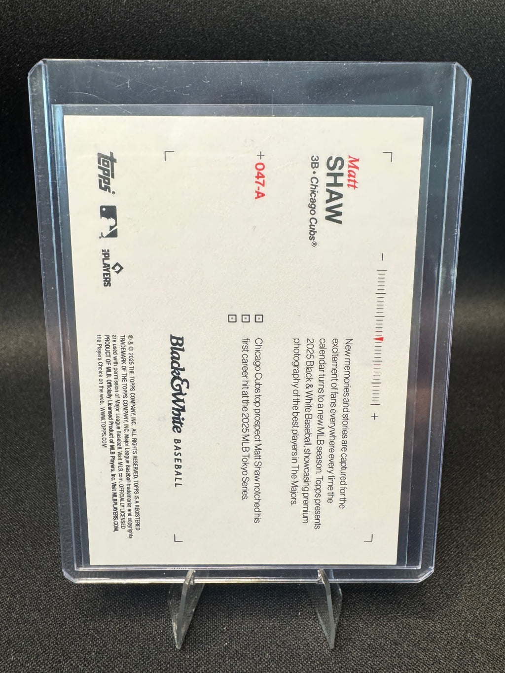 2025 Topps Black & White #047-A MATT SHAW Blue Auto /50