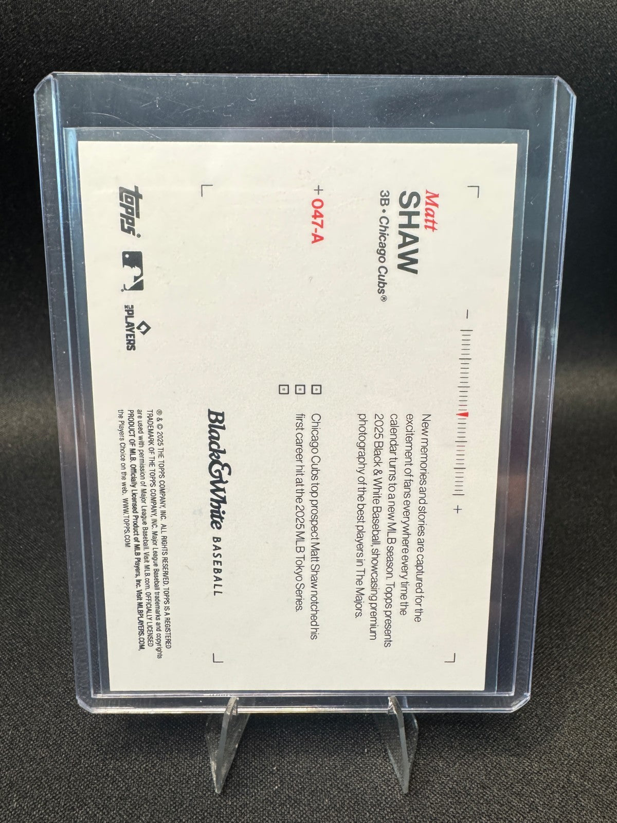 2025 Topps Black & White #047-A MATT SHAW Blue Auto /50