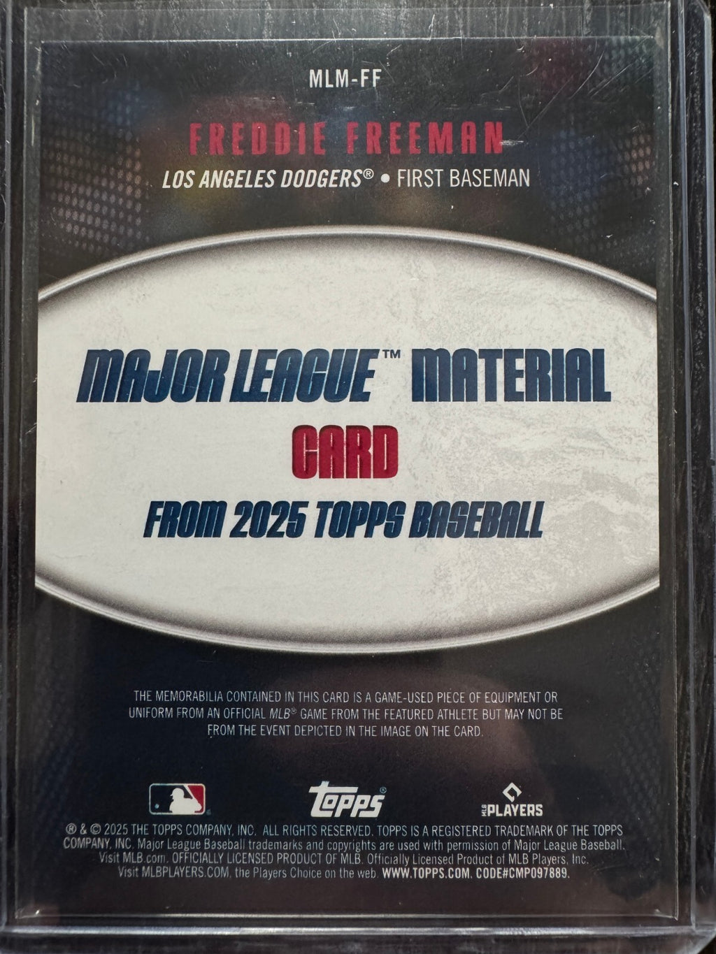2025 Topps Series 1 - Major League Material Freddie Freeman #MLM-FF (MEM)