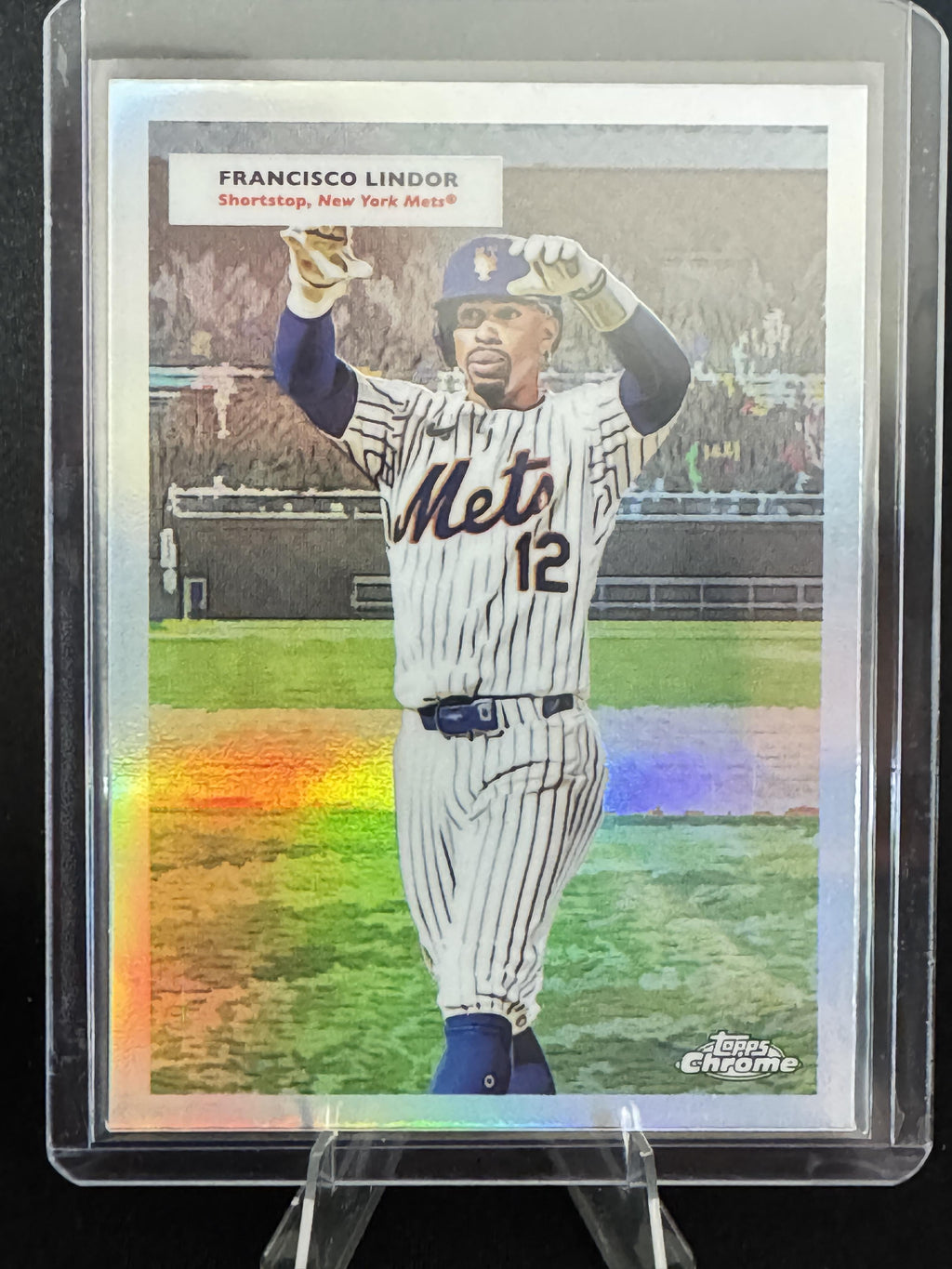 2025 Topps Chrome Platinum #55DH-5 Mike Piazza / Francisco Lindor