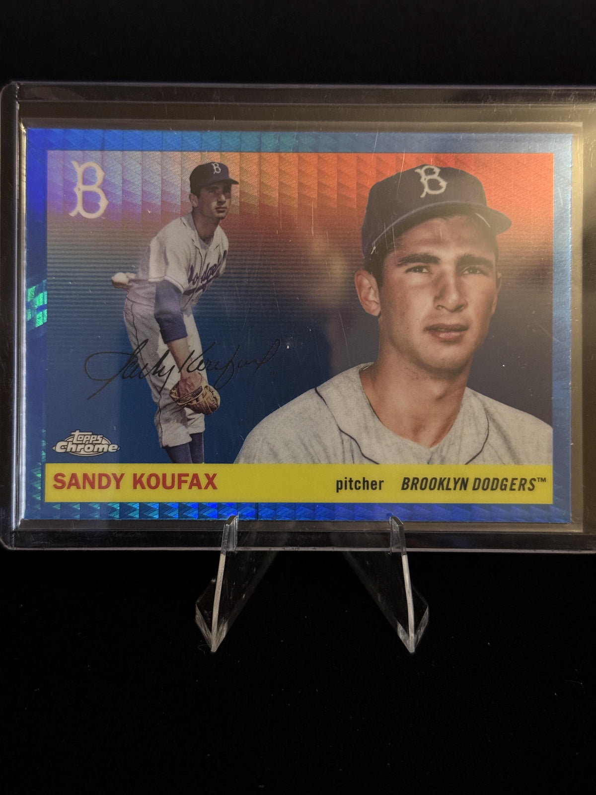 2025 Topps Chrome Platinum #447 Sandy Koufax Blue Prism Refractor