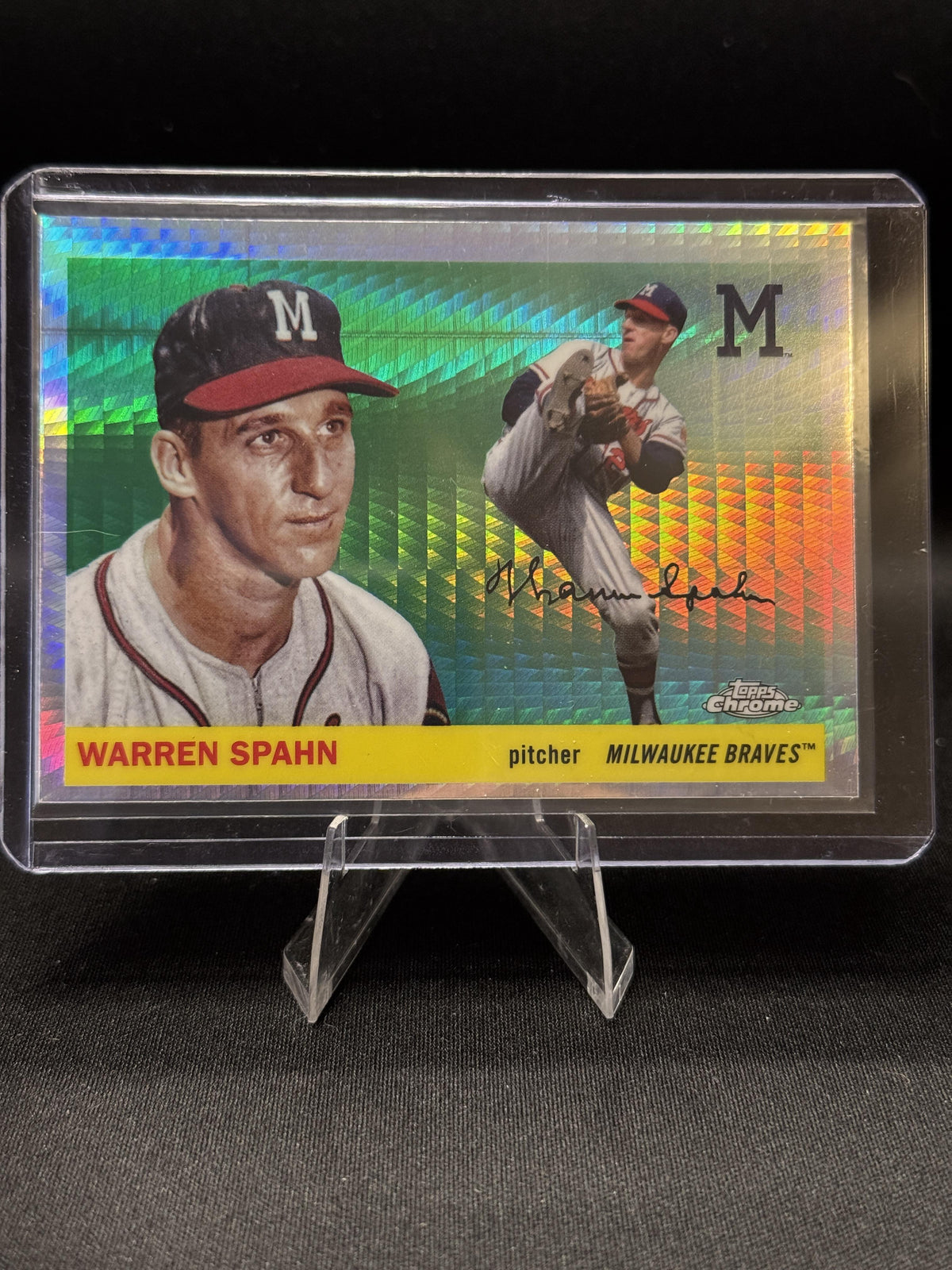 2025 Topps Chrome Platinum #353 Warren Spahn Prism Refractor