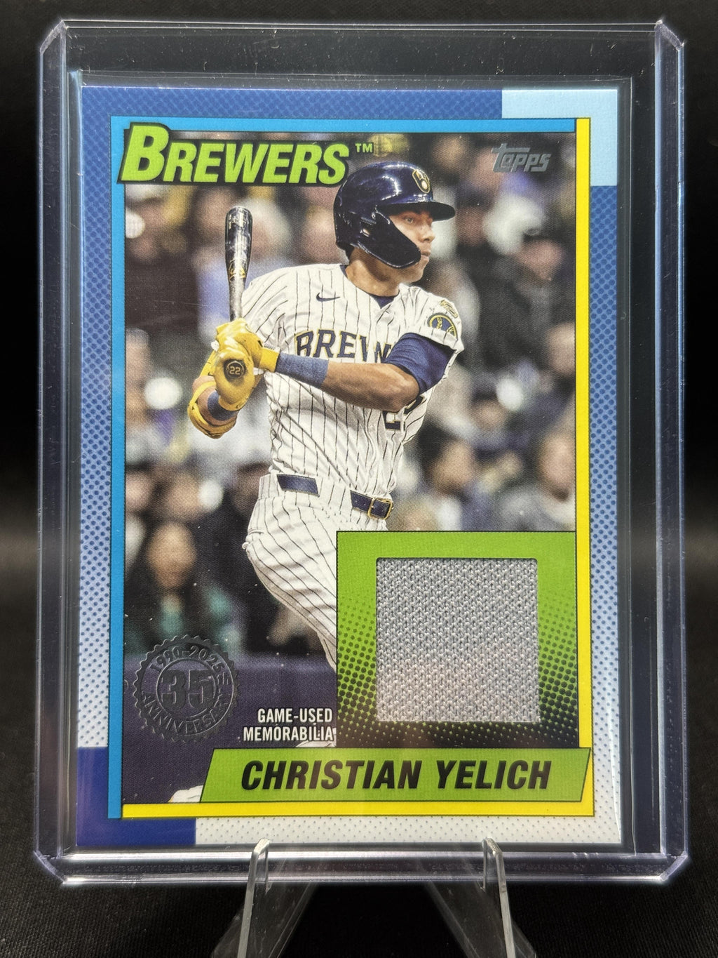 2025 Topps Update #90RU-CY Christian Yelich 1990 Topps 35th Anniversary Relics