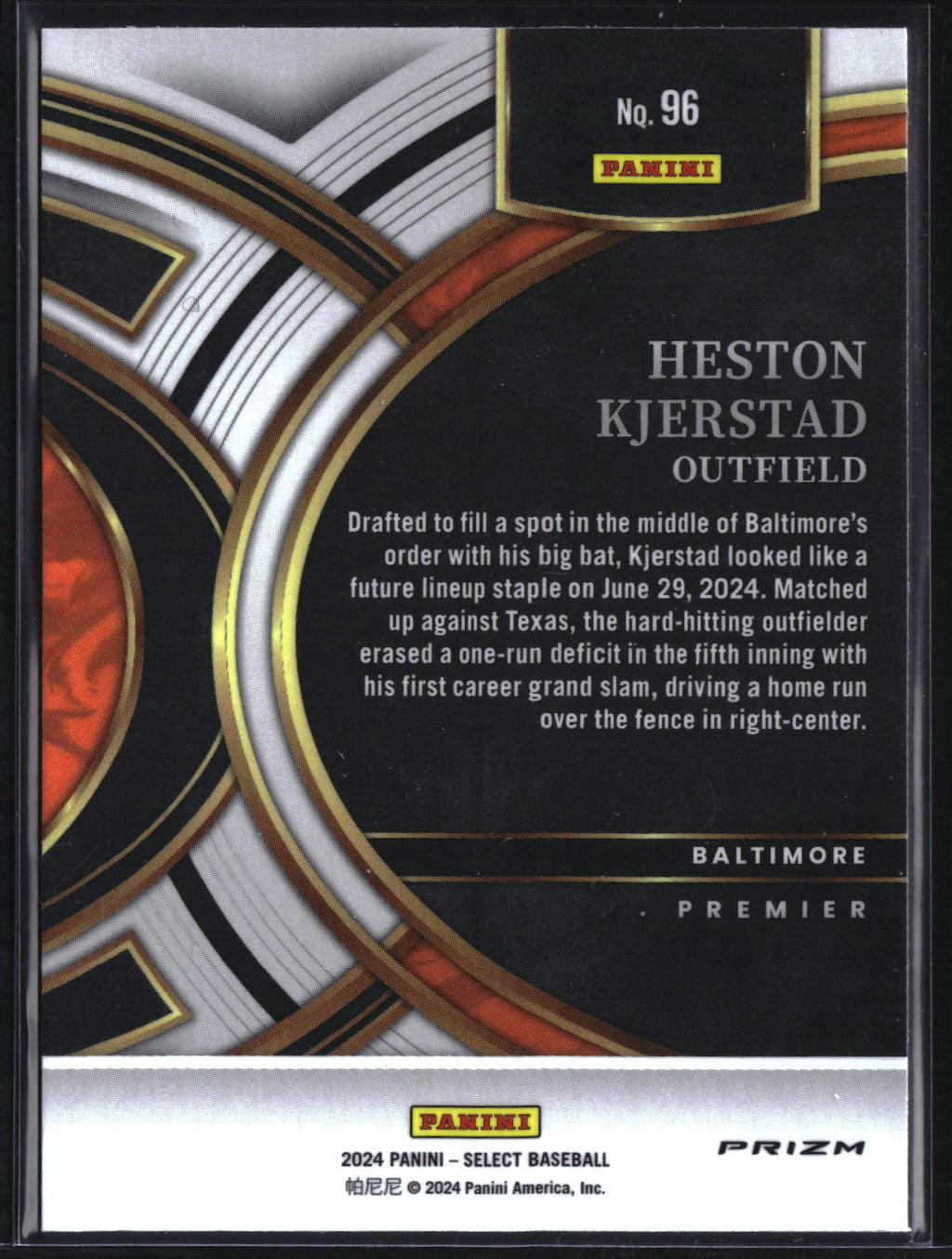 2024 Panini Select #96 Heston Kjerstad Tri-Color Prizm