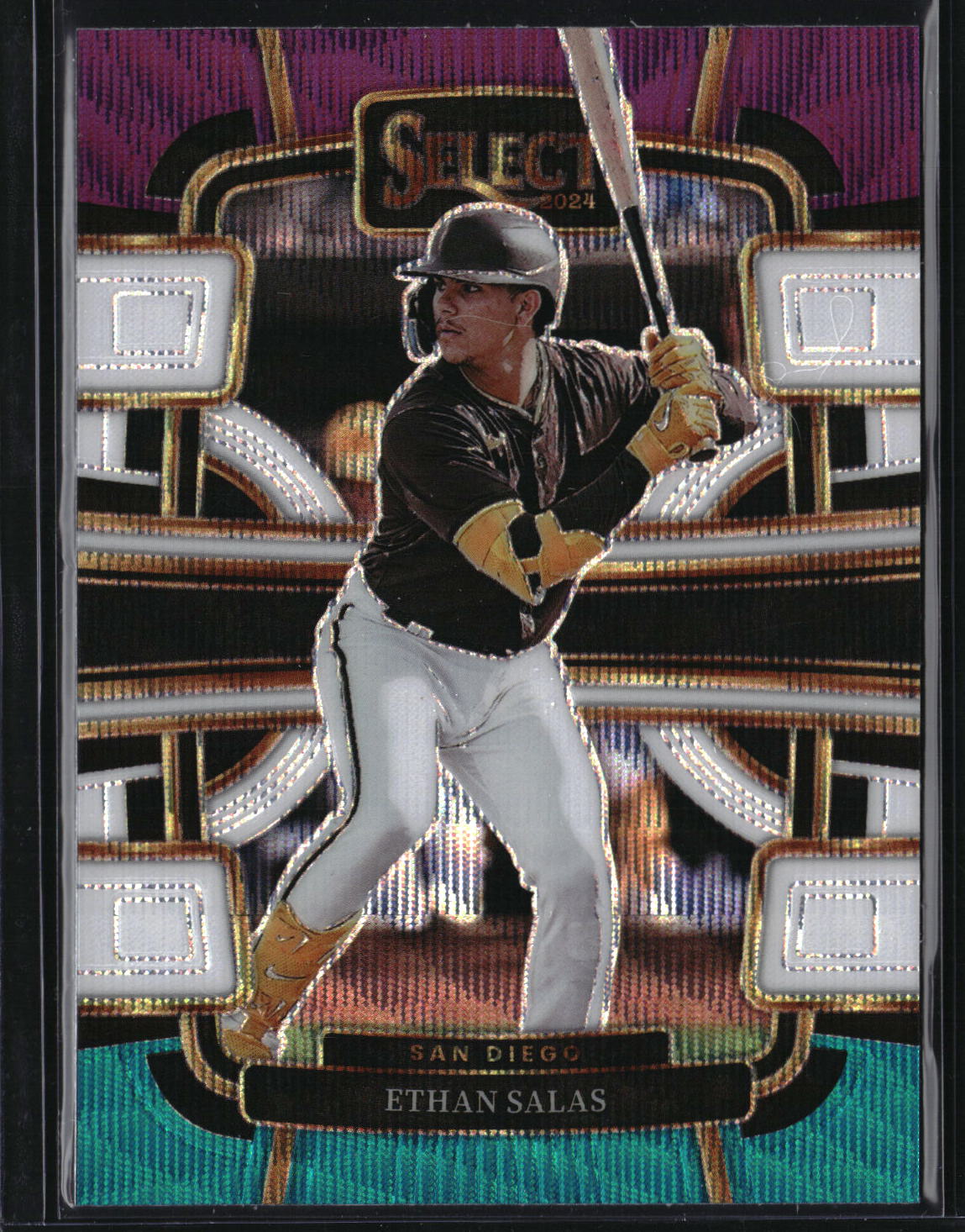 2024 Panini Select #76 Ethan Salas Tri-Color Prizm
