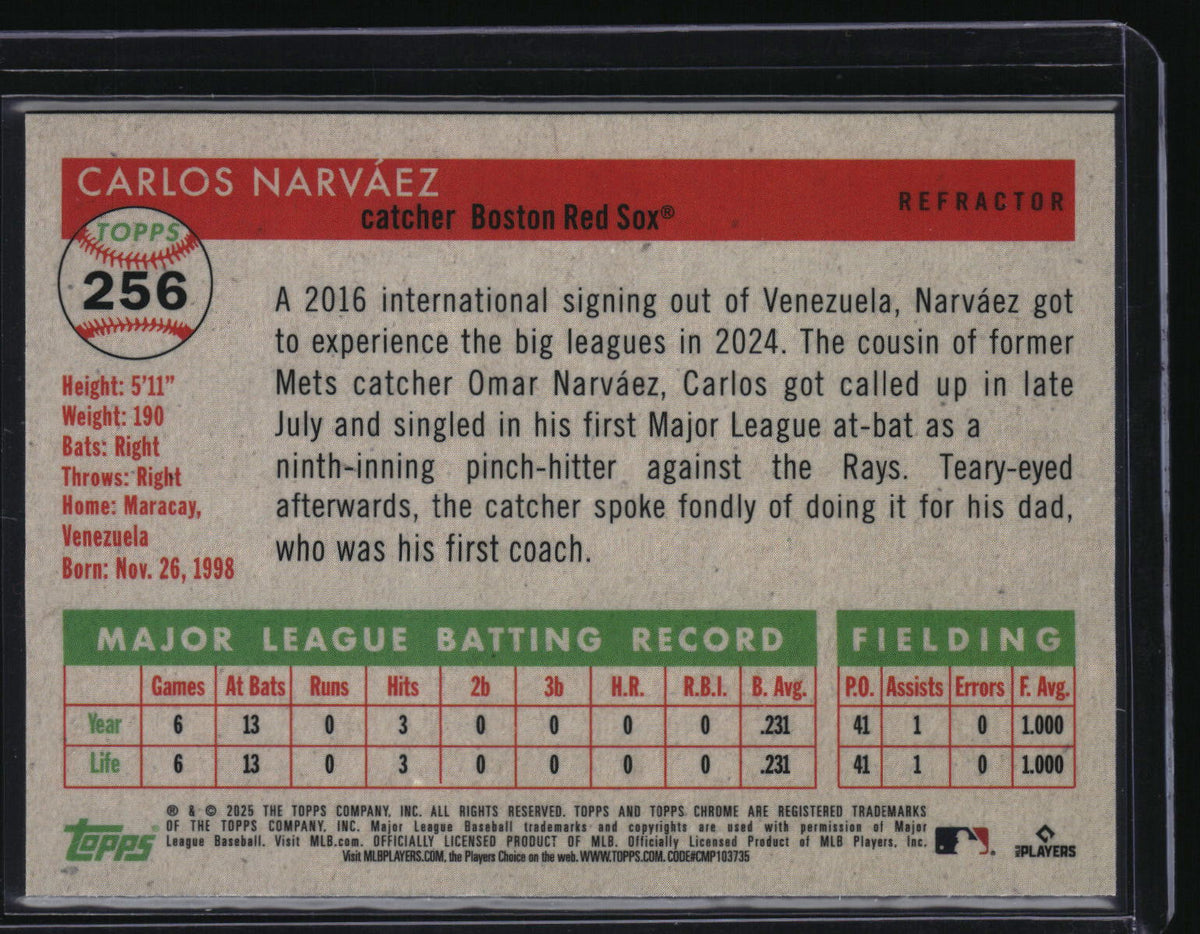 2025 Topps Chrome Platinum #256 Carlos Narváez Refractor