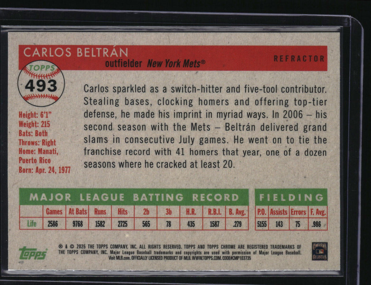 2025 Topps Chrome Platinum #493 Carlos Beltrán Refractor