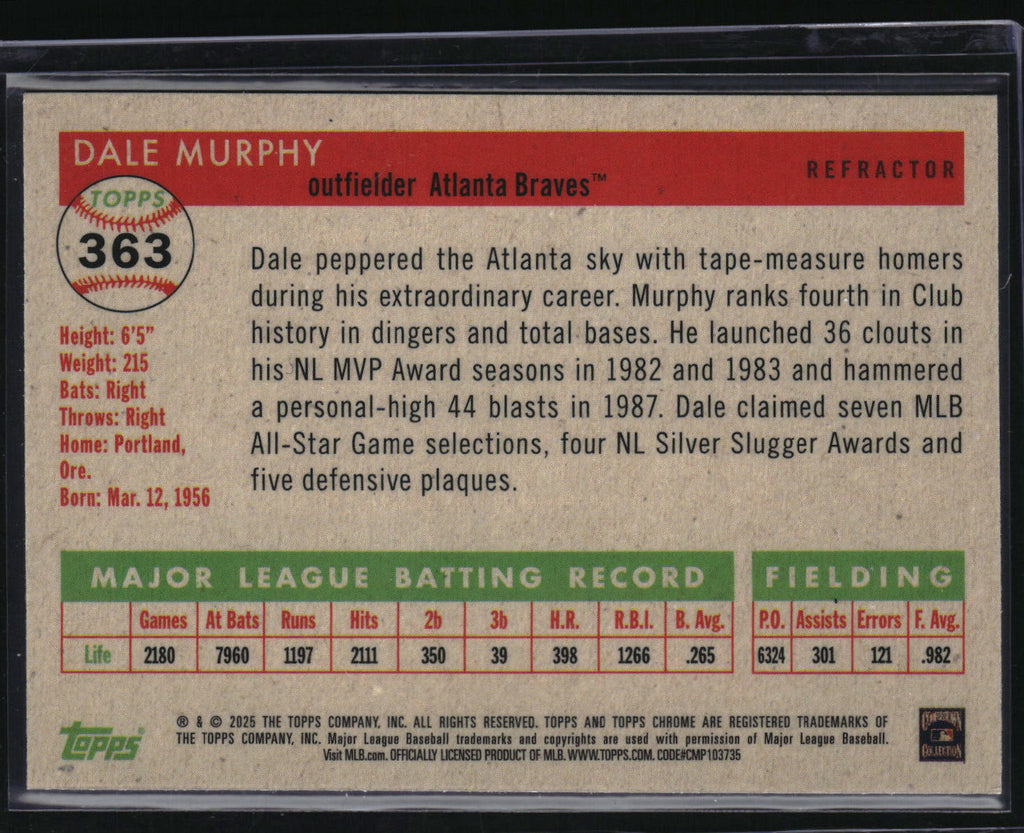 2025 Topps Chrome Platinum #363 Dale Murphy Refractor