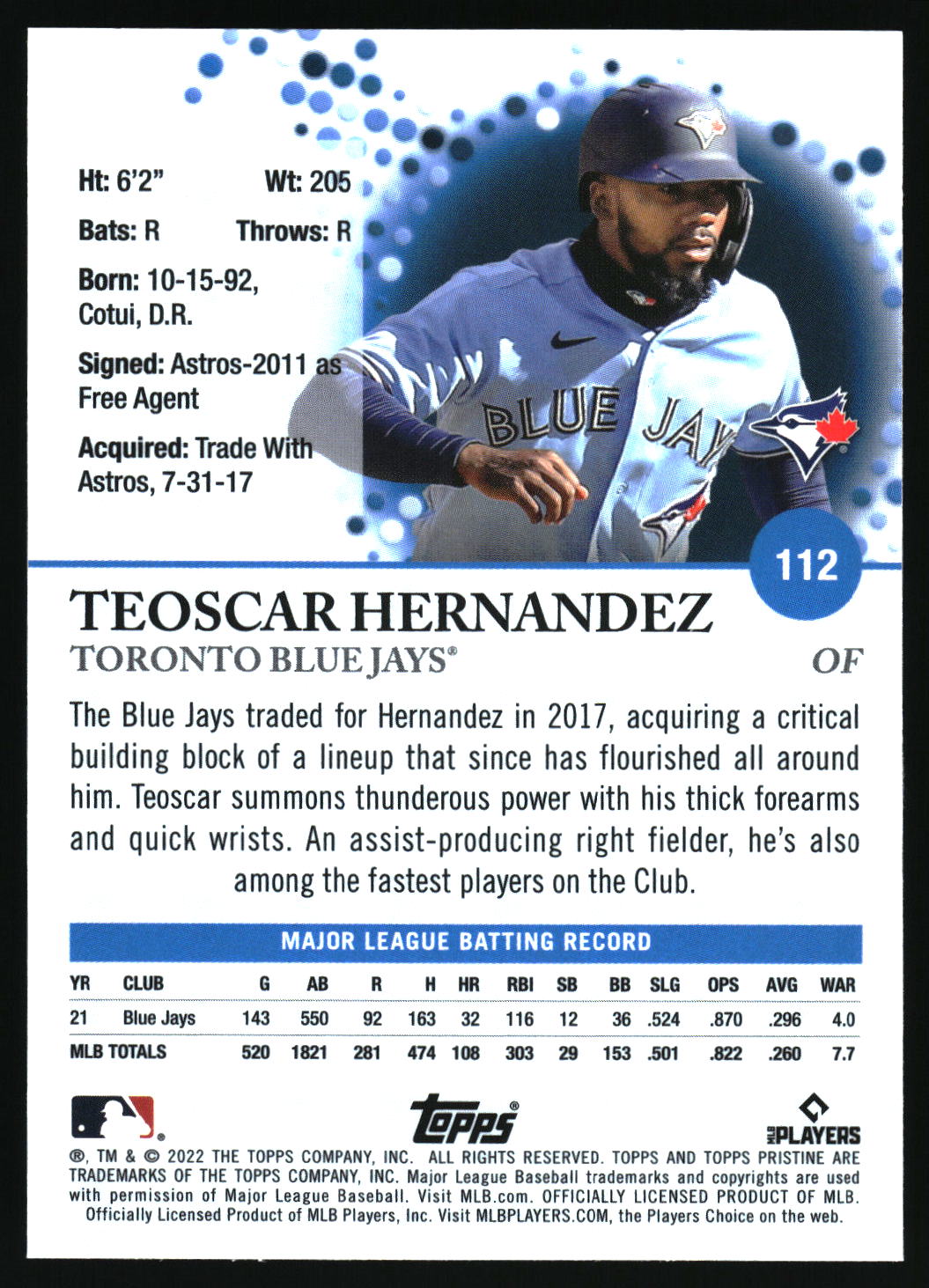 2022 Topps Pristine #112 Teoscar Hernandez