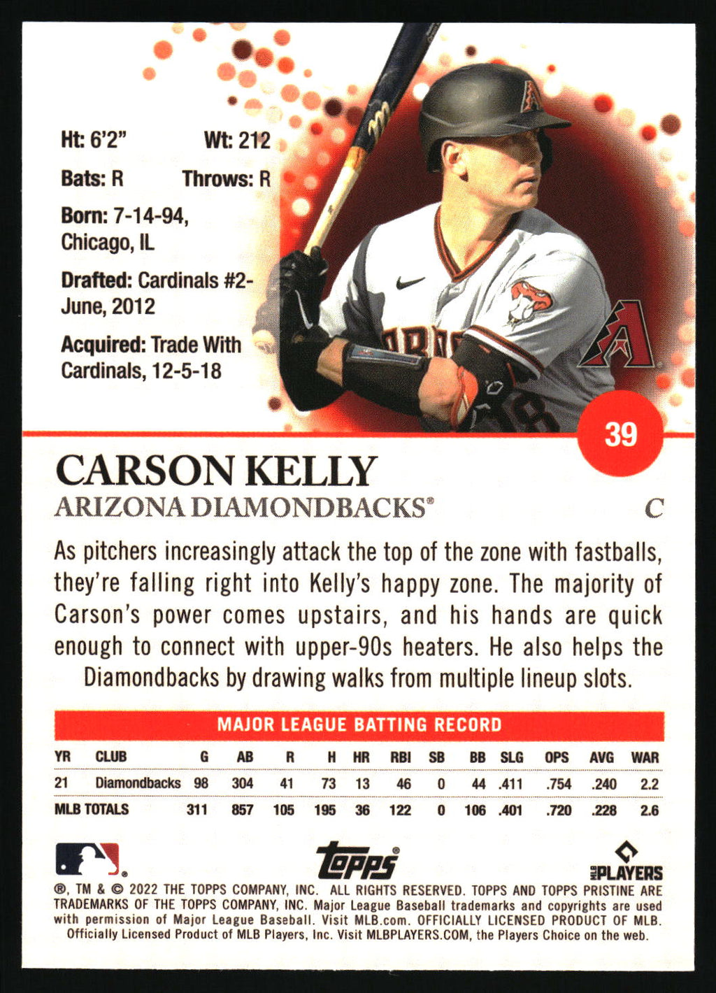 2022 Topps Pristine #39 Carson Kelly
