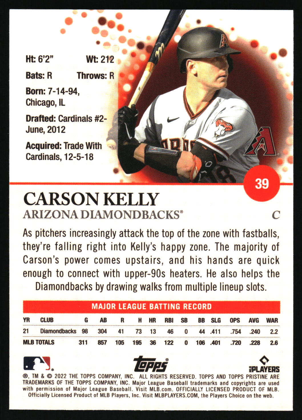 2022 Topps Pristine #39 Carson Kelly