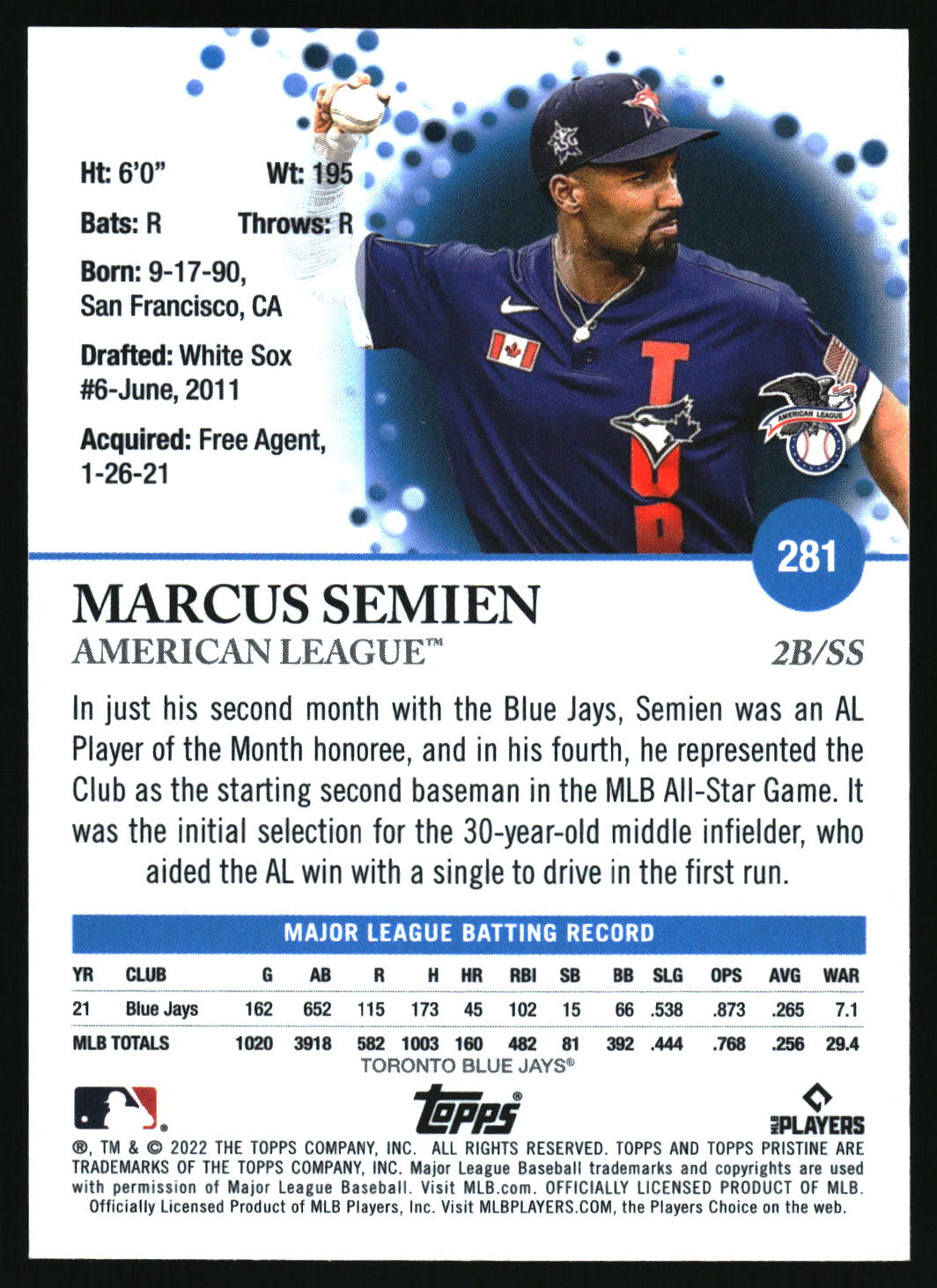 2022 Topps Pristine #281 Marcus Semien