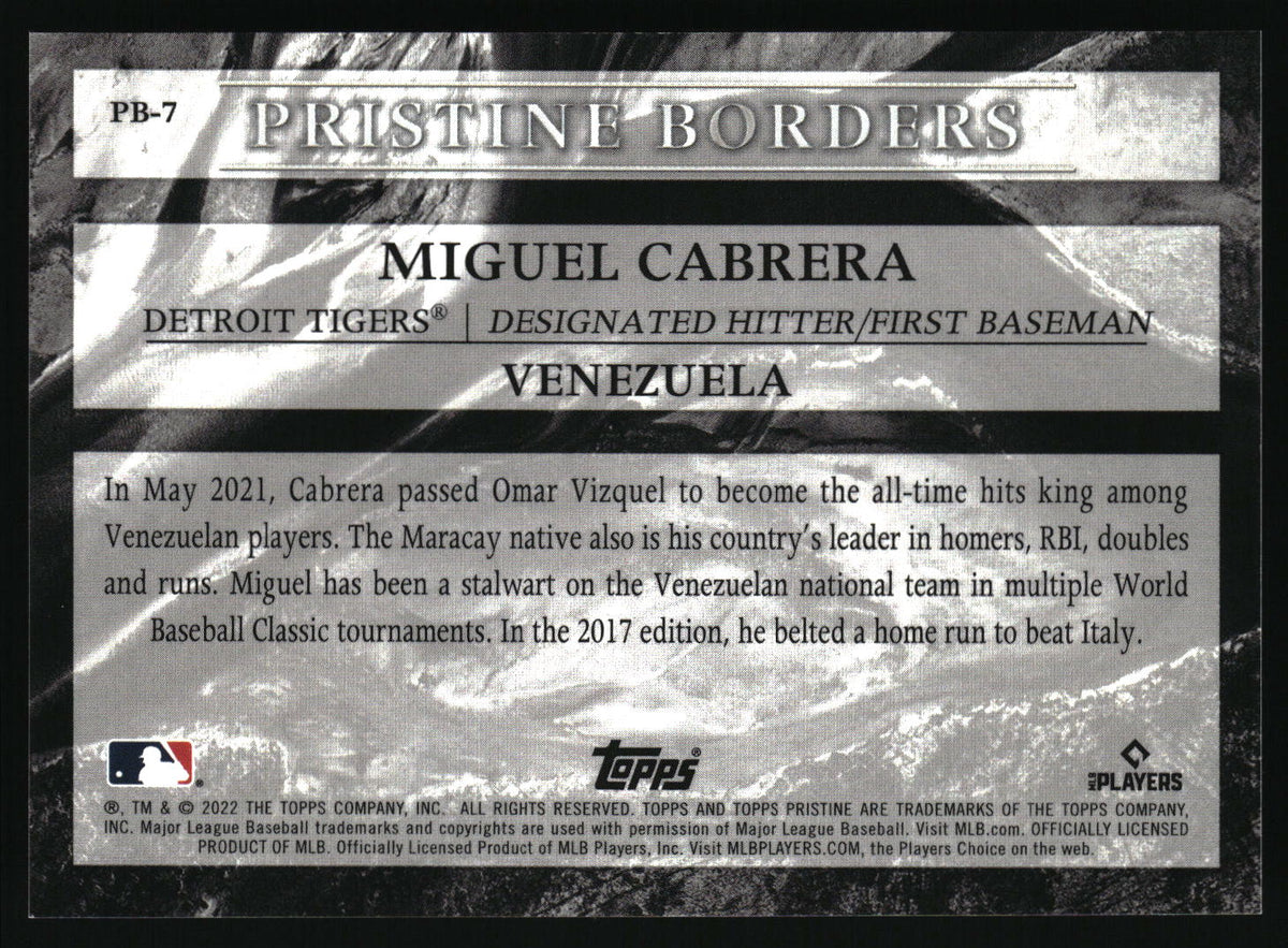 2022 Topps Pristine #PB-7 Miguel Cabrera Pristine Borders