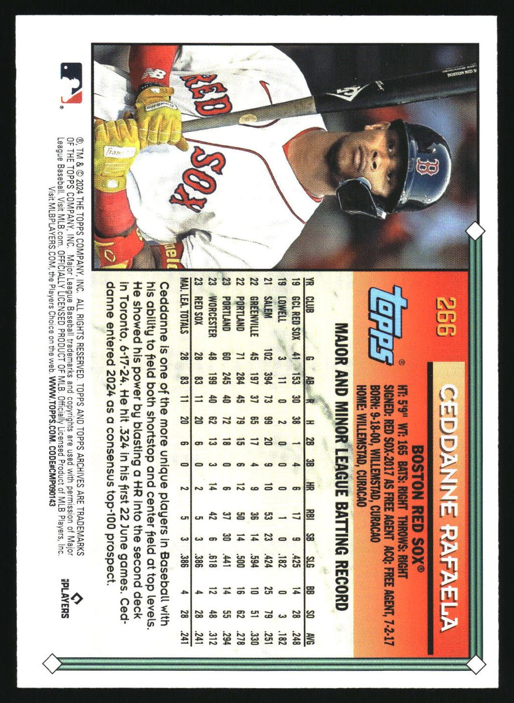 2024 Topps Archives #266 Ceddanne Rafaela Yellow Foilboard