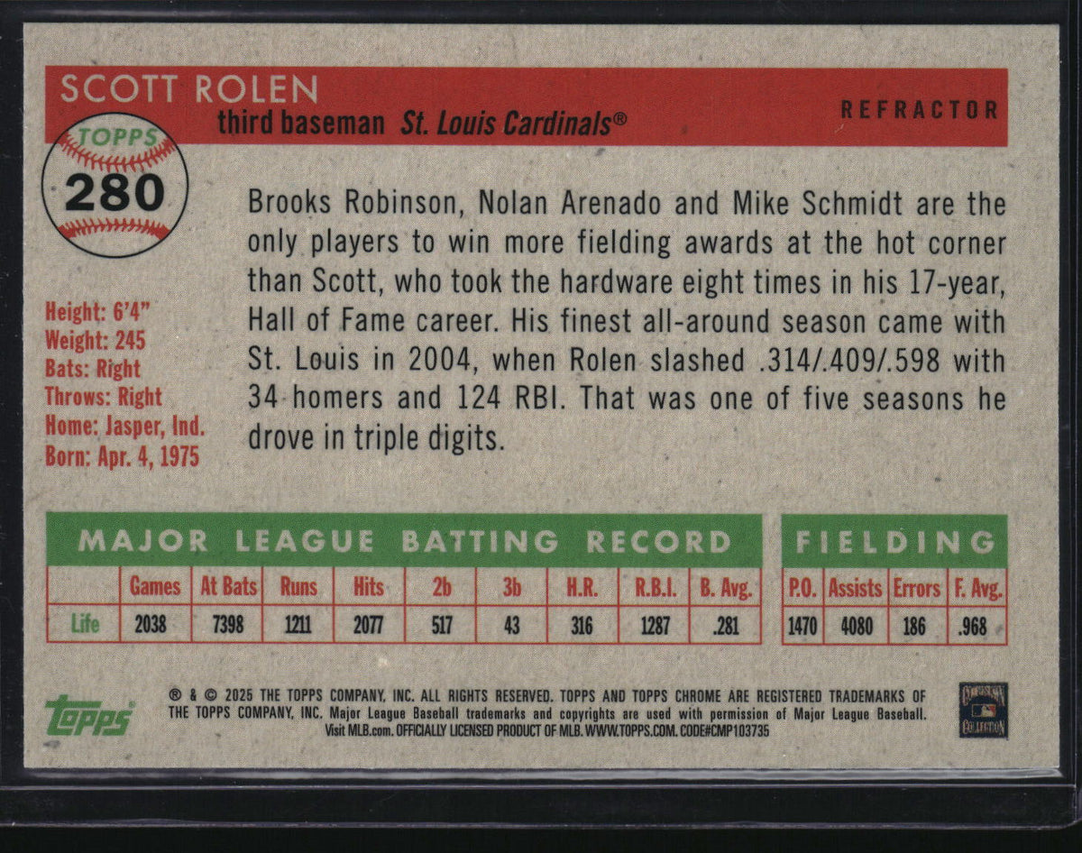 2025 Topps Chrome Platinum #280 Scott Rolen Refractor