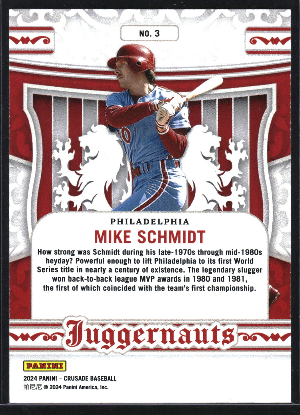 2024 Panini Crusade #3 Mike Schmidt Juggernauts