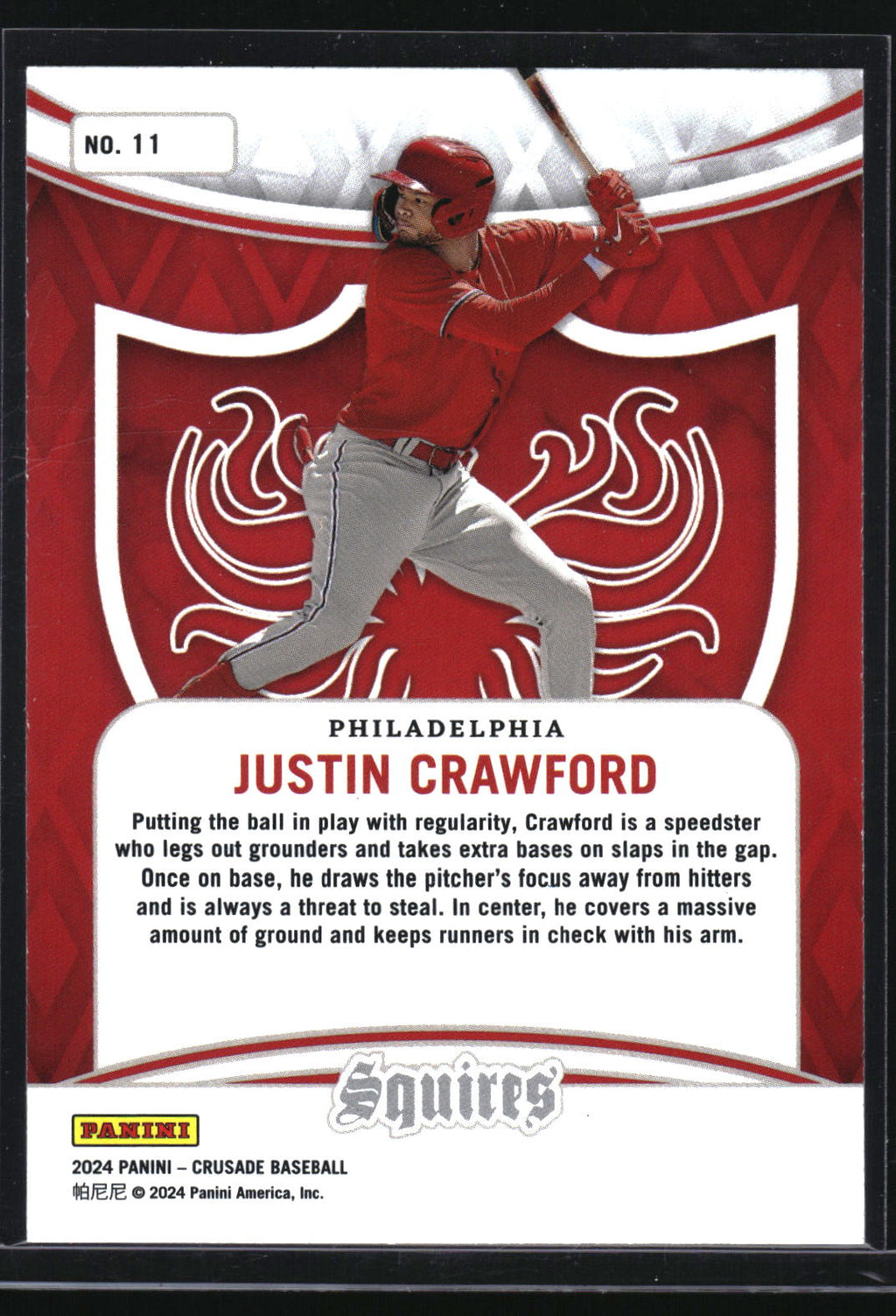 2024 Panini Crusade #11 Justin Crawford Squires