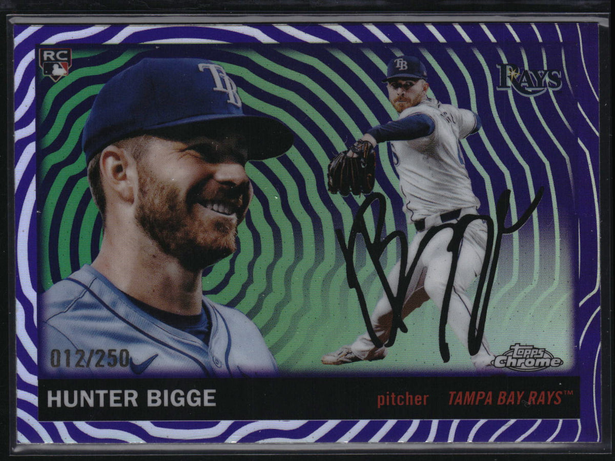 2025 Topps Chrome Platinum #296 Hunter Bigge Vibrations Refractor #/250