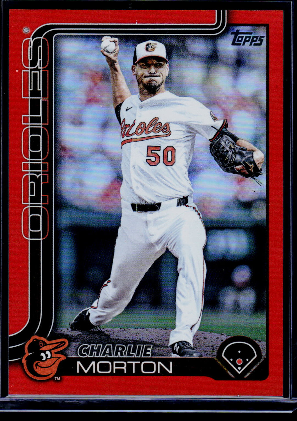 2025 Topps Update #US242 Charlie Morton Orange Rainbow Foil #/25