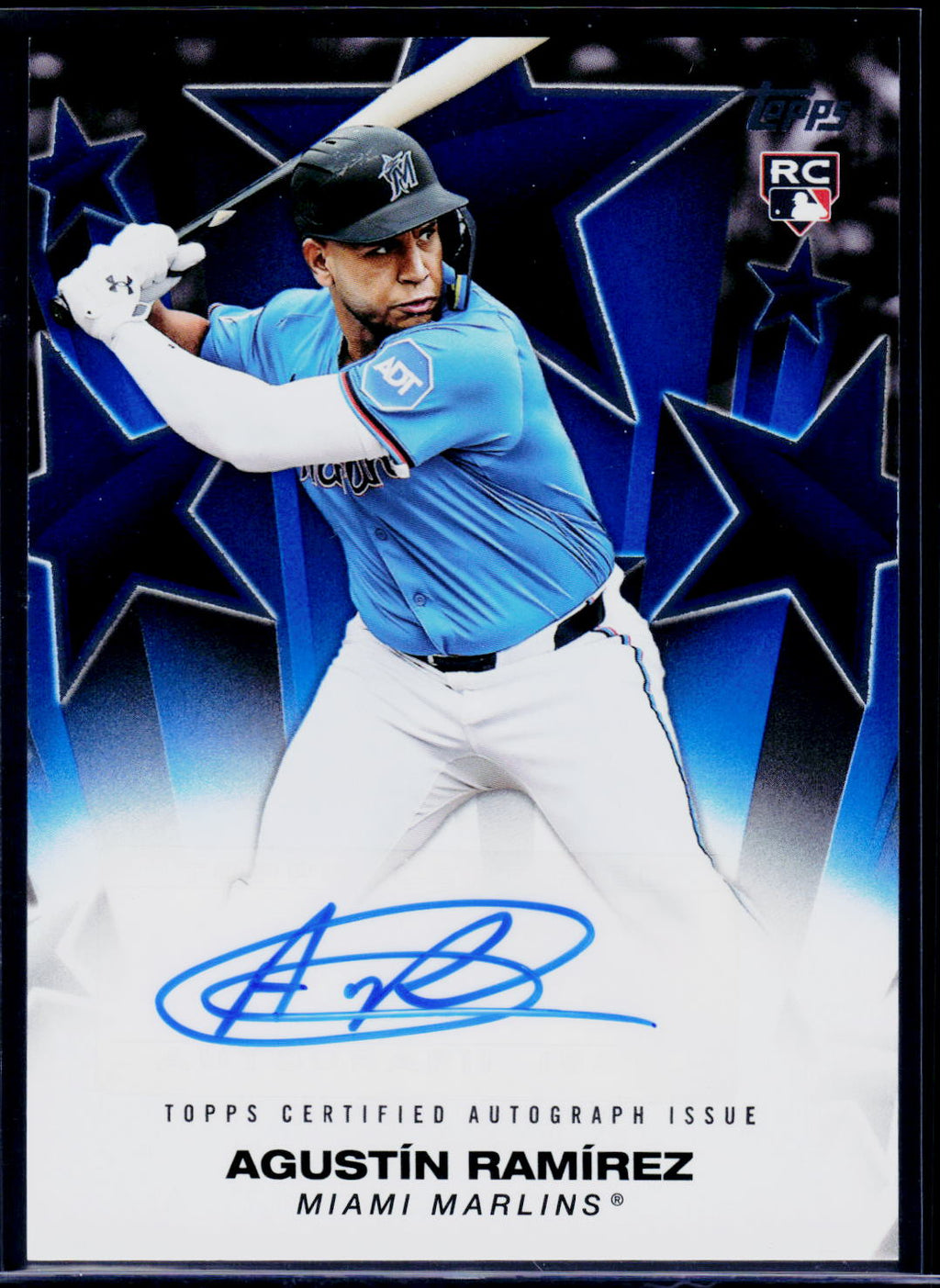 2025 Topps Update #BSAU-ARA Agustín Ramírez Baseball Stars Auto Blue #/150