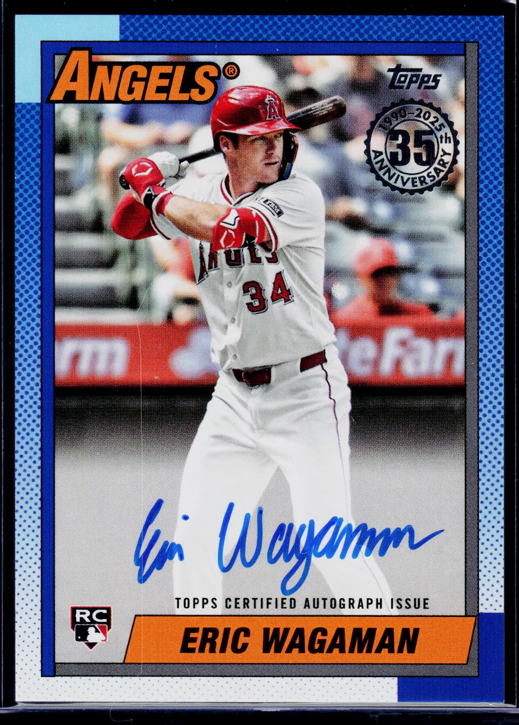 2025 Topps Update #90B2-EW Eric Wagaman 1990 Topps 35th Anniversary Autographs