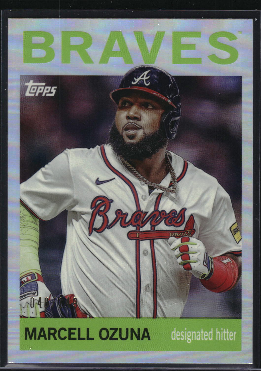 2025 Topps Archives #36 Marcell Ozuna Rainbow Foilboard #/149