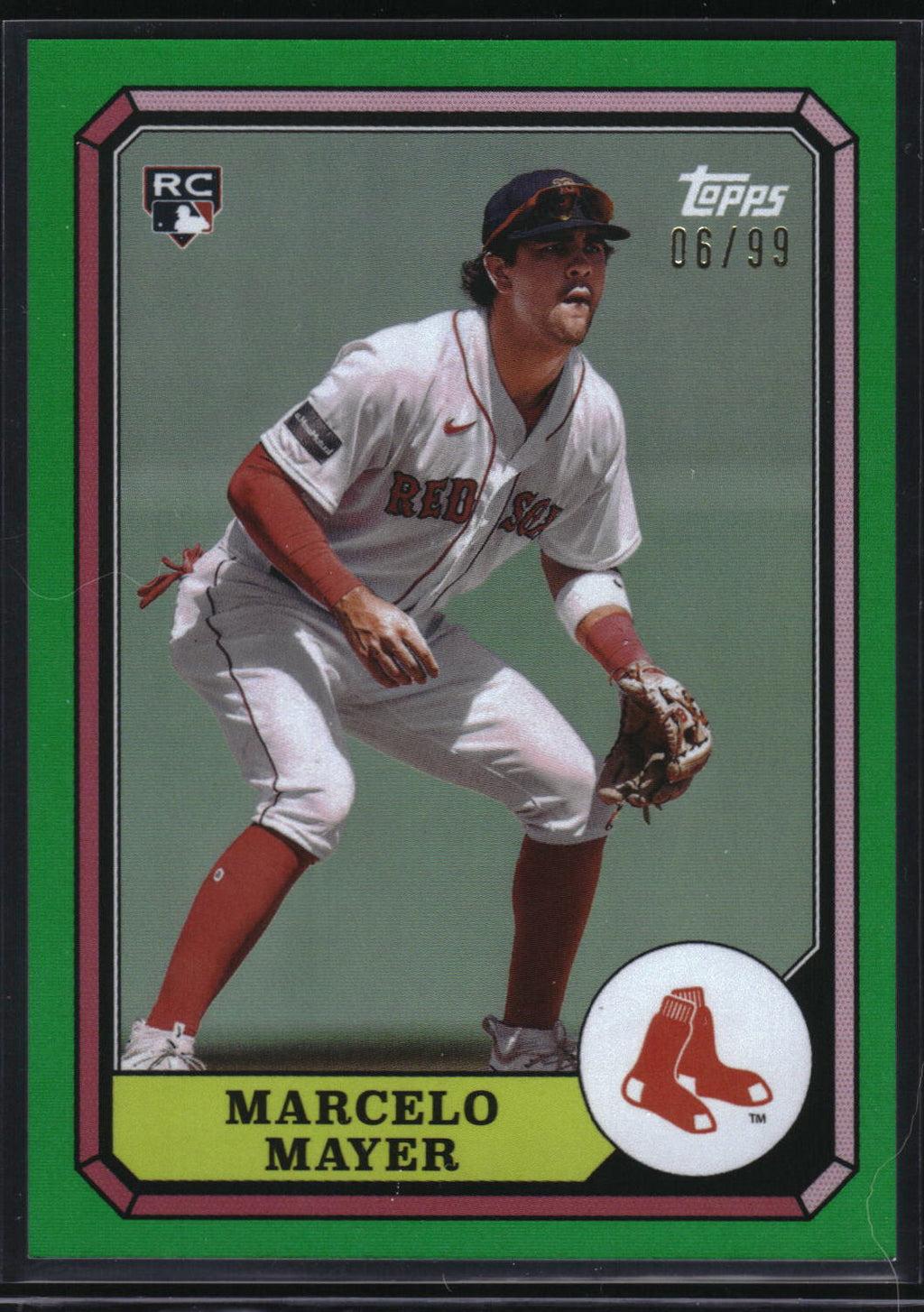2025 Topps Archives #87BB-8 Marcelo Mayer Boardwalk and Baseball Green Foil #/99