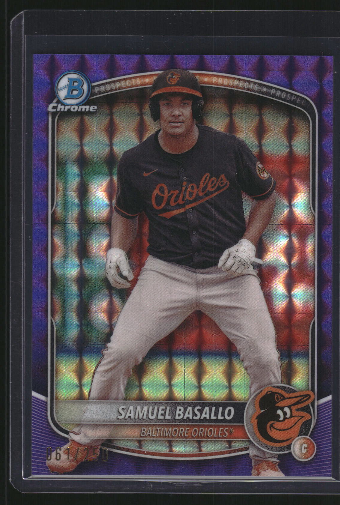 2025 Bowman Chrome BCP-109 Samuel Basallo Purple Geometric /250