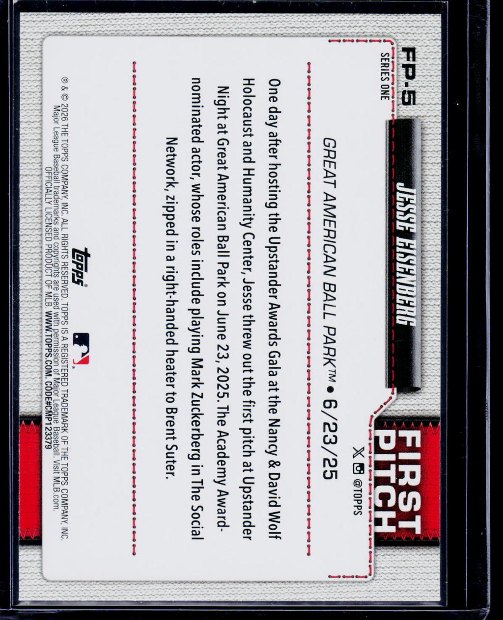 2026 Topps #FP-5 Jesse Eisenberg First Pitch