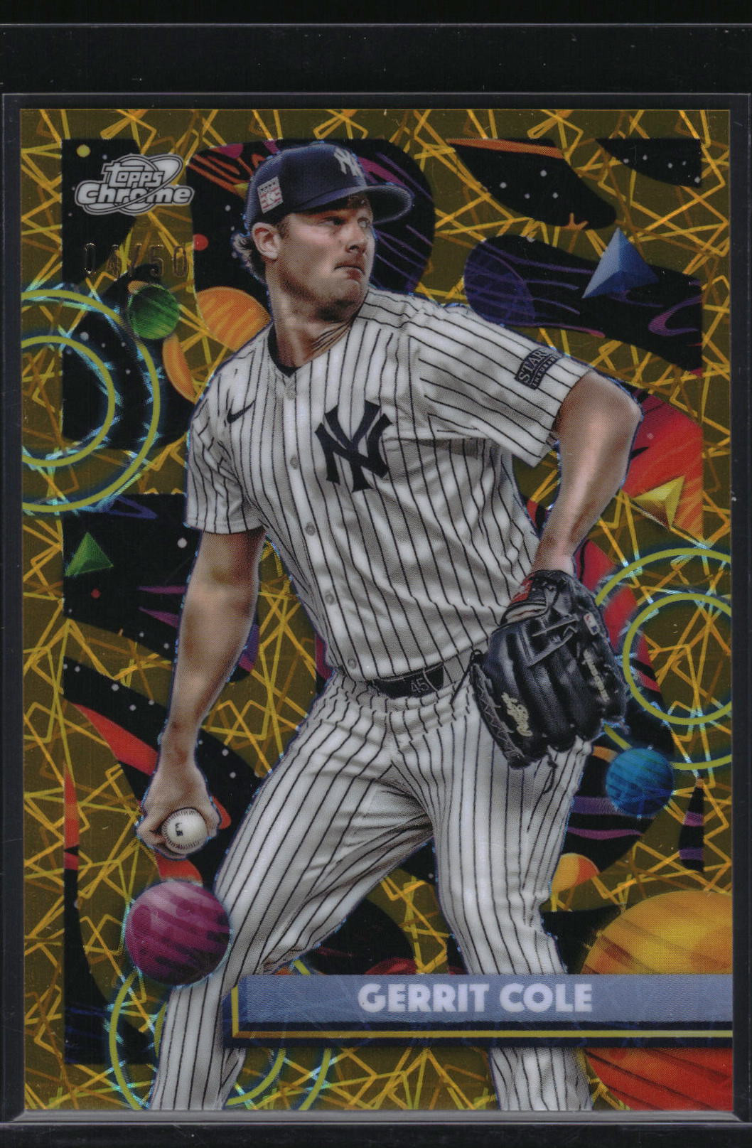2025 Topps Chrome Cosmic #82 Gerrit Cole Gold Interstellar Refractor #/50