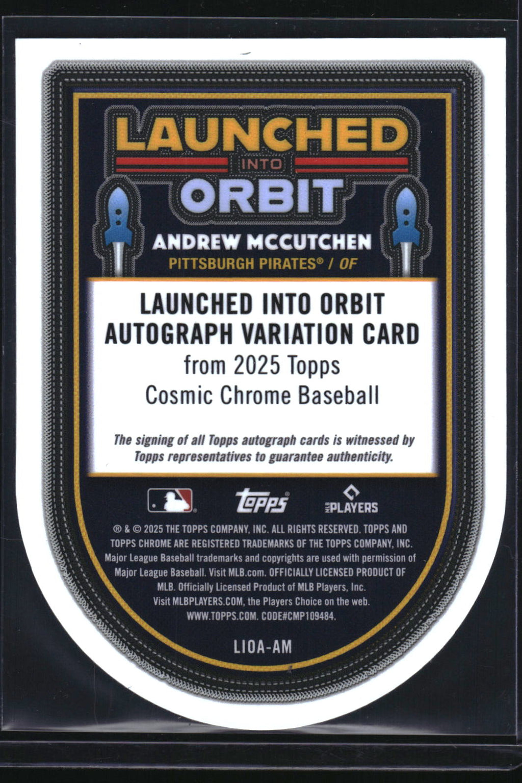 2025 Topps Chrome Cosmic #LIOA-AM Andrew McCutchen Launched into Orbit Auto