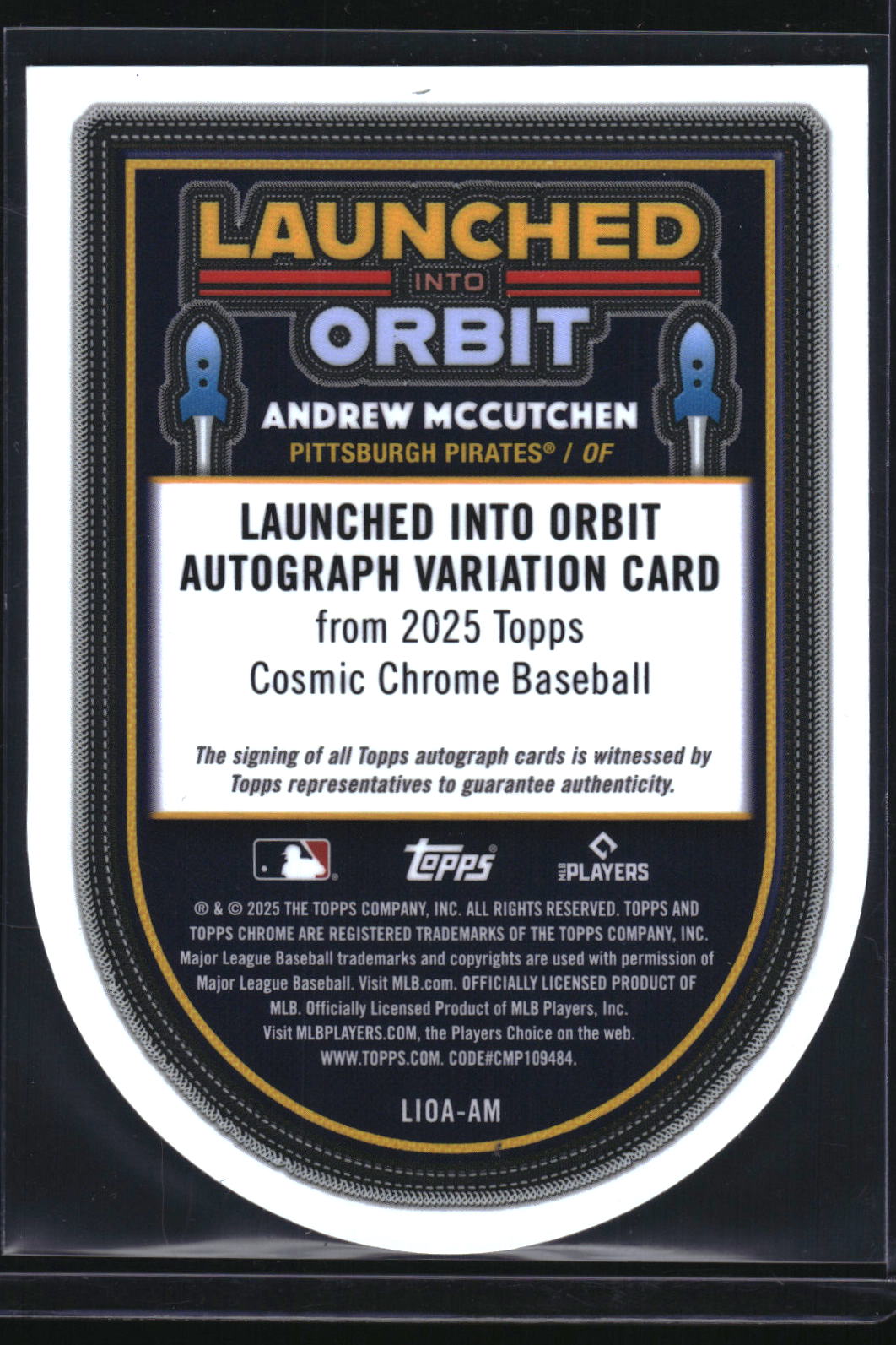 2025 Topps Chrome Cosmic #LIOA-AM Andrew McCutchen Launched into Orbit Auto