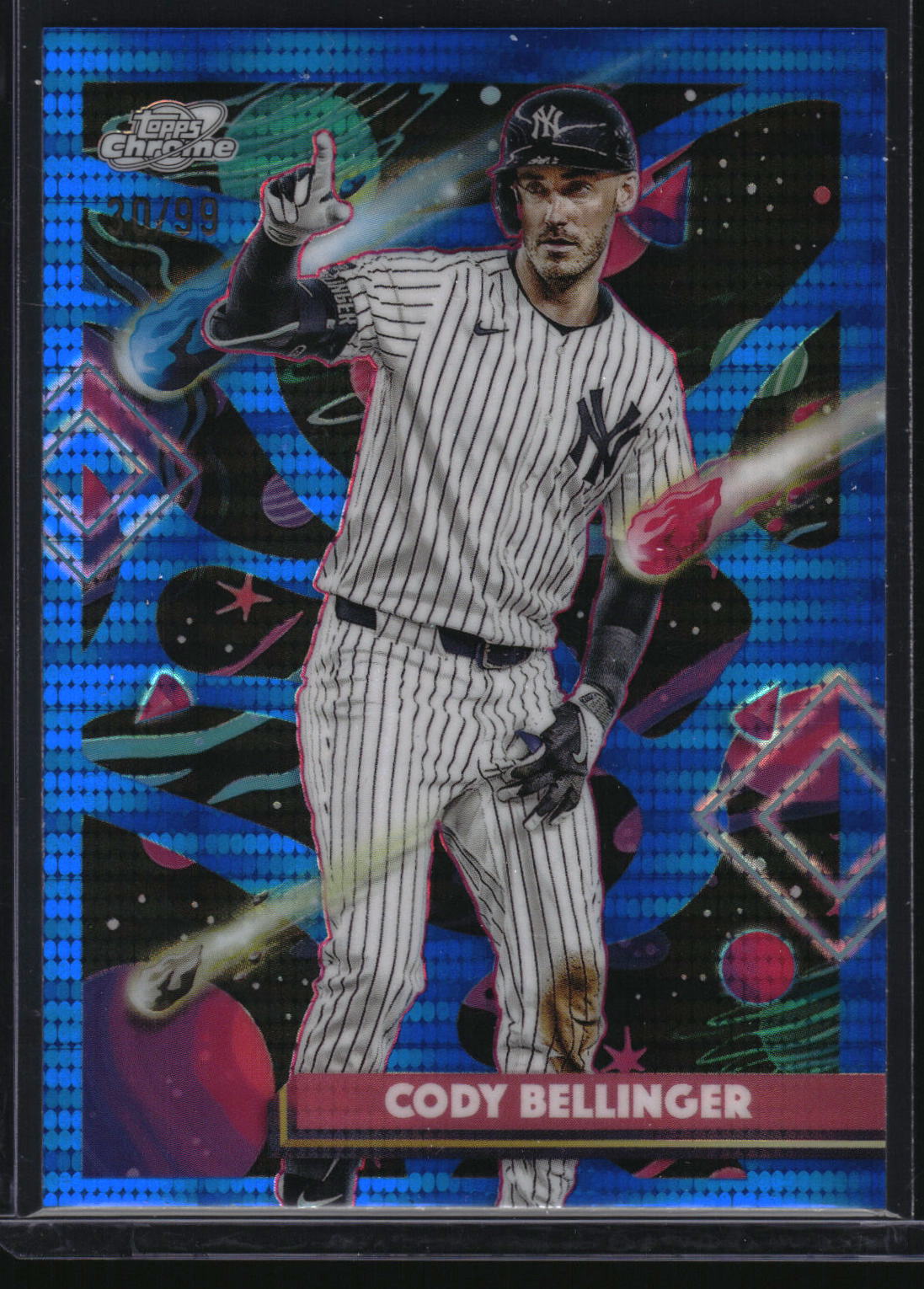 2025 Topps Chrome Cosmic #38 Cody Bellinger Blue Moon Refractor #/99