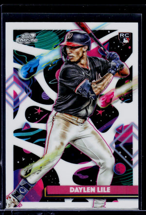2025 Topps Chrome Cosmic #83 Daylen Lile White Hole Refractor