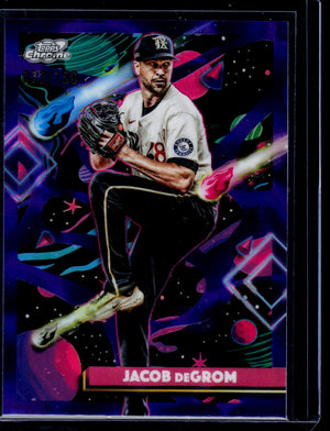 2025 Topps Chrome Cosmic #198 Jacob deGrom Purple Nebula Refractor #/150
