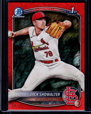 2025 Bowman #BCP-74 Zack Showalter Prospects Orange Shimmer Refractor #/25